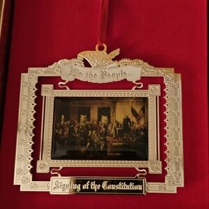 Gold and Black Holiday Ornament 1998 Signing Ofice Constitution